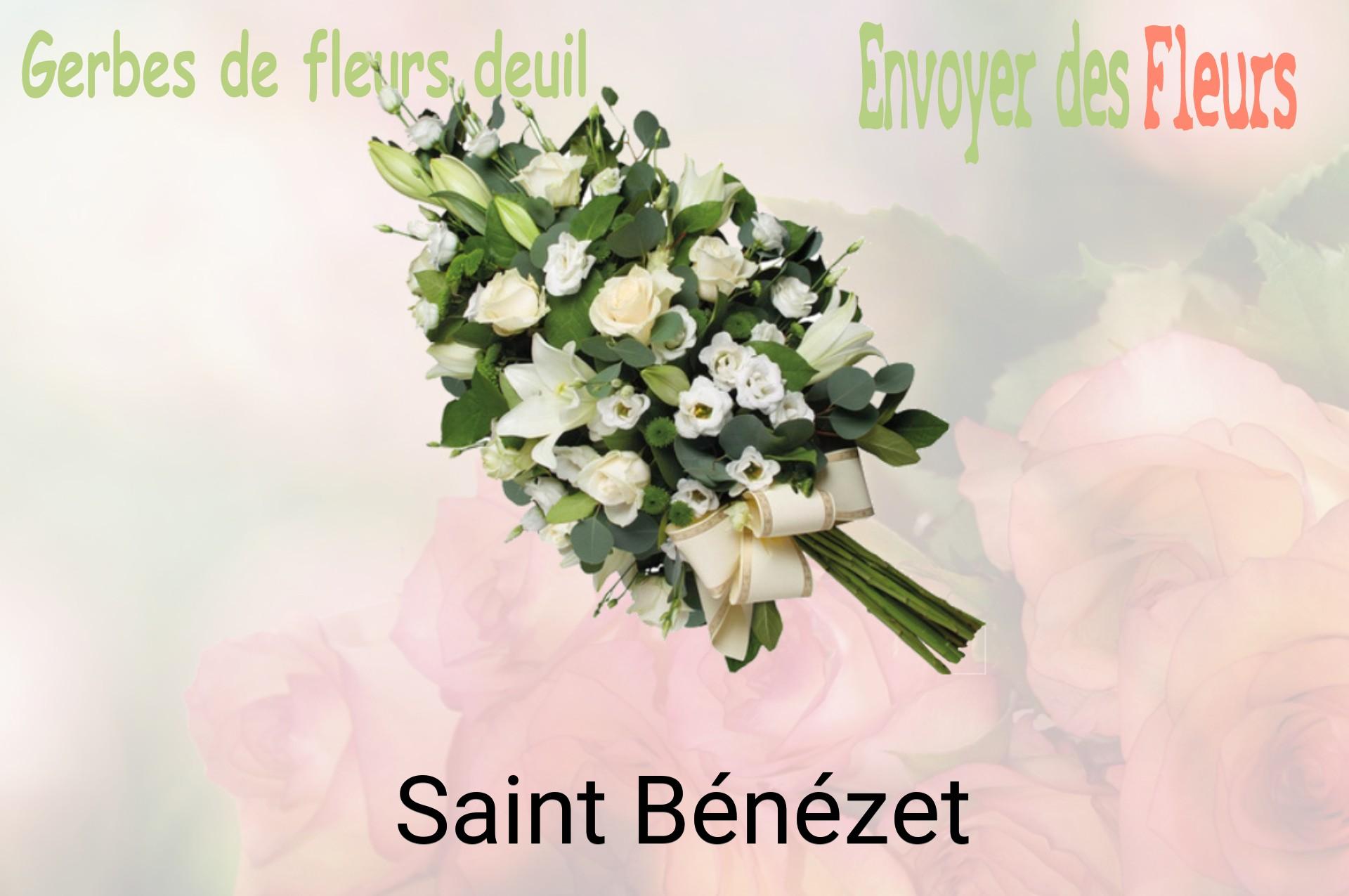 Gerbe de fleurs de deuil livrée à Saint-Bénézet